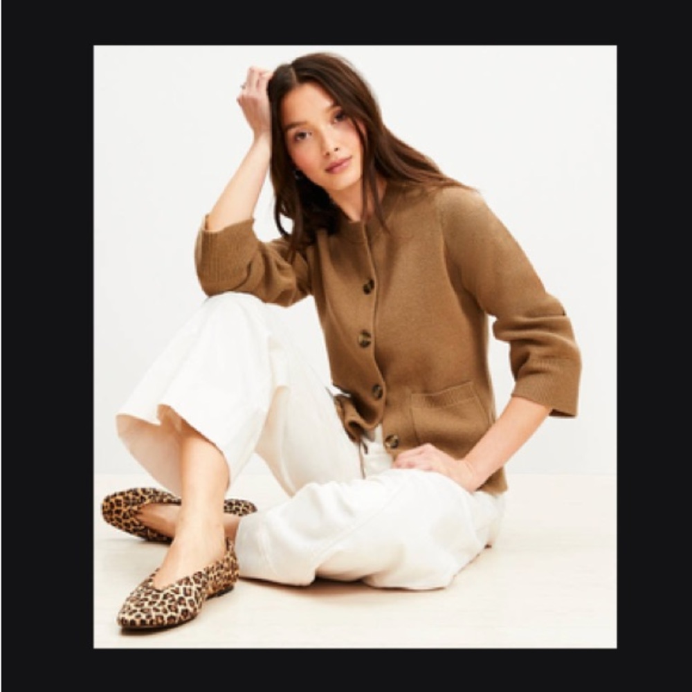 Loft Waisted Patch Pocket Cardigan